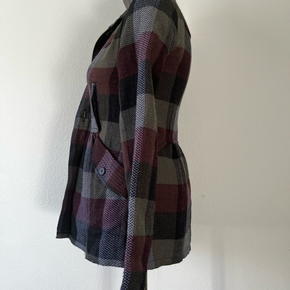 Volcom Women’s Junior Plaid to the Bone Peacoat Style Jacket Size‎ XS. # Cold - Picture 6 of 12